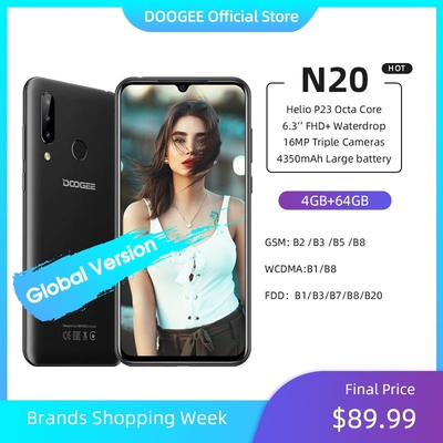 DOOGEE N20 Mobilephone print 6.3inch FHD+ Display 16MP Tripl