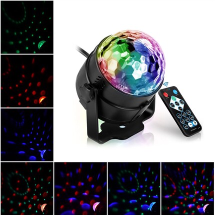 Led Disco Light Music Sound Activated Stage Lights Mini Rota