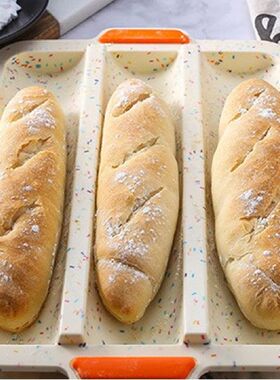 3 Grids Baguette Baking Tray Silicone Nonstick Bread Pan