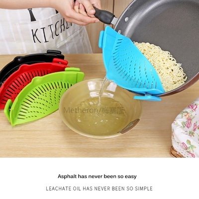 Colanders Clip Silicone PP Kitchen On Pot Strainer Drainer L