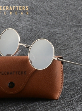 Eyecrafters Metal Steampunk Round Polarized Sunglasses Mens