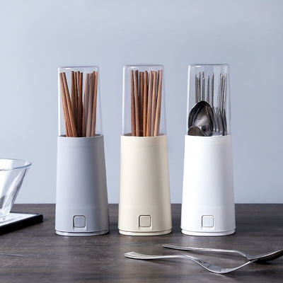 Japanese Chopsticks Holder Cutlery Storage Box with Lid Tab