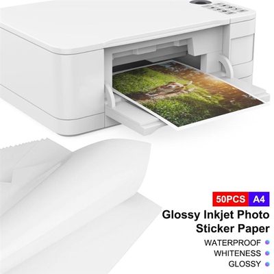 50Pcs A4 Sticker Photo Paper Inkjet Printer Label Sheets Wa