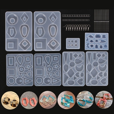 Mixed Style Silicone Epoxy Resin Casting Molds UV Tool Set