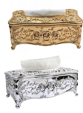 Conventional Nordic Tissue Box Elegant Acrylic Resin Flowery