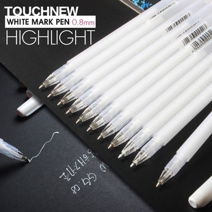 3Pcs TOUCHNEW 0.8mm White Highlighter Art Markers Gel Pen S