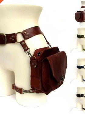 Medieval Waist Ring Belt Pouch Steampunk Leather Fanny Bag F