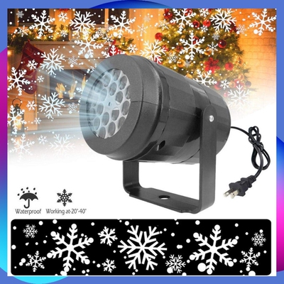 Rotated LED Laser Projector Light Christmas Snowflake Stage