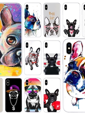 Hot French Bulldog Dog Pug Soft Silicone Case for Apple iPh