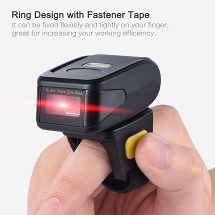 Portable Barcode Scanner Handheld Wireless Ring  1D Bar Code