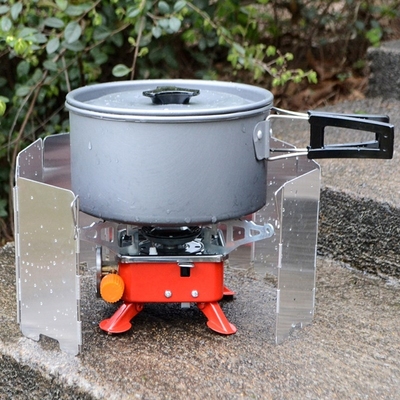 9 plates Fold Camping Cooker Gas Stove Wind Shield Screen F