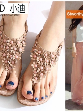 2017 beach shoes Summer GIrl Flat flip-flops Women sandal