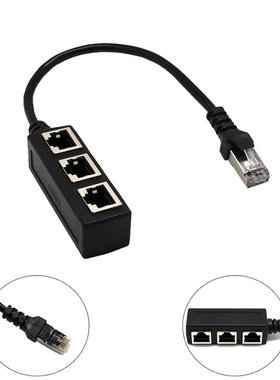 Splitter Ethernet RJ45 Cable Adapter 1 To 3 Port LAN Network