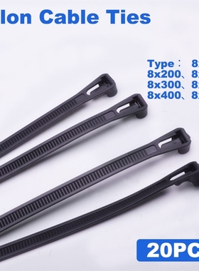 20PCS Zip Ties Releasable Cable Tie color Black and White Pl