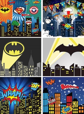 Superhero Backdrops Birthday Party Baby Comics Personalized