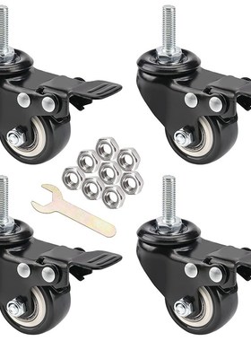 Stem Casters,1.5 Inch Casters Set Of 4 With Brake,Heavy