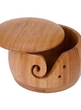 Wooden Yarn Knitting Bowl Wool Holder Yarn Storage Round