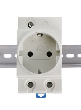 EU Type 35mm DIN Rail Mount AC Power Socket 16A 250V AC Conn