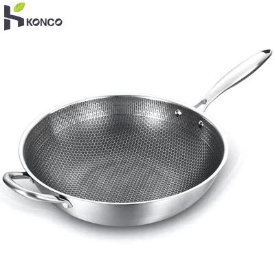 New Stainless Steel Wok Honeycomb Non-stick Pan Without Oil