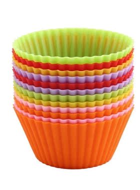 SIZE 7CM 10pcs/lot Round Shaped Silicone Muffin Cases Cake C