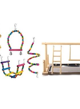 6 Pcs Bird Swing Toy Colorful Chewing Hanging