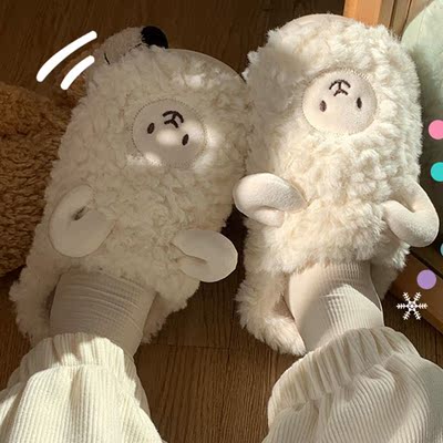 Winter Indoor Home Couple Slippers Cartoon Cute Cotton Warm