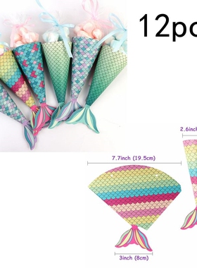 Paper Candy Box Mermaid Favor Bag Baby Shower Gift Box Birth