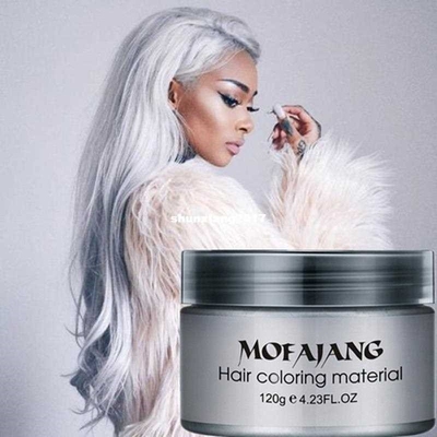 Color Hair Wax Styling Pomade Silver Grandma Grey Temporary