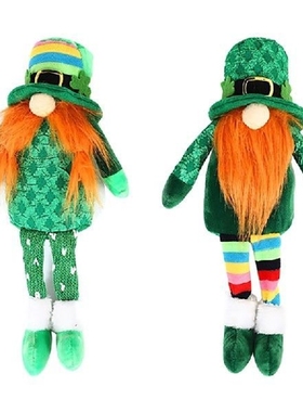 Hot 2 Pcs St. Patricks Day Gnome Plush Elf Decorations,