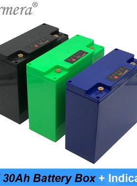 Turmera 12V 30Ah Battery Box Storage Case with Capacity Ind