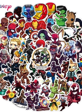 Disney 10/30/50pcs Cartoon Marvel Stickers The Avengers Wat