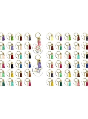 256Pcs Acrylic Keychain Blanks Clear Circle Discs Key Chain
