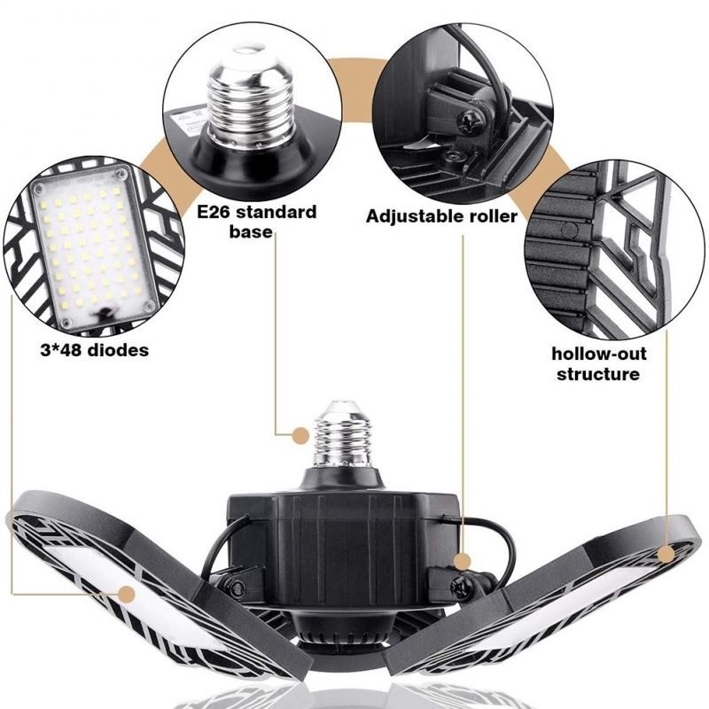 8000LM E26 80W UFO LED High Bay Light Garage Lamp Waterproof 电子元器件市场 外设配件 原图主图