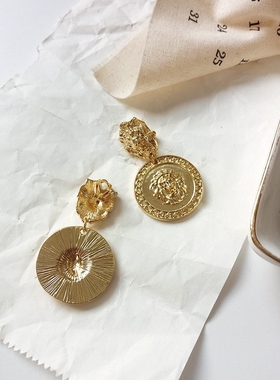 Cool Alloy Lion Totem Clip On Earrings Non Pierced for Wome