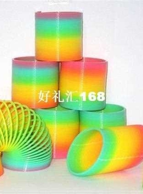 Kids Toy Large Magic Plastic Slinky Rainbow Spring 9*9cm Col