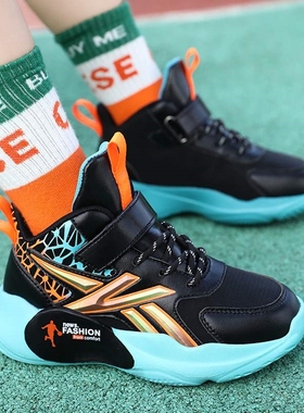 Boys leather shoes 2021 new autumn and winter leather b