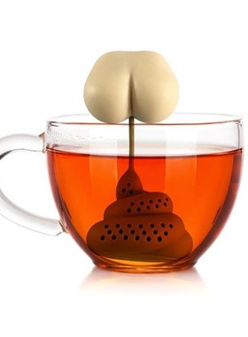 1pcs Silicone Tea Infuser Creative Poop Shaped Funny Herbal