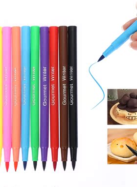 1pc 10 color Edible Pigment Pen Brush Food Coloring Pen For