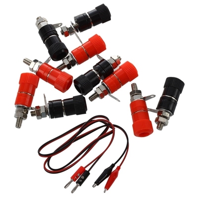 2 Pcs Red Black Banana Plugs To Alligator Clips Probe Test