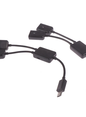 Micro USB / Type C to 2 OTG Dual Port HUB Cable Y Splitter f