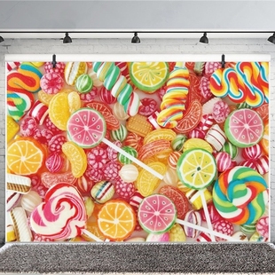 Laeacco Lollipop Candy Bar Baby Children Birthday Party Pho