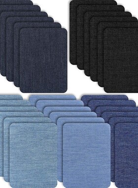30 Pieces Iron on Fabric Patches Denim Jean Repair Patches C