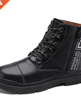 Blck Wrm Winter Men Boots Fshion Lether nkle Boots Men