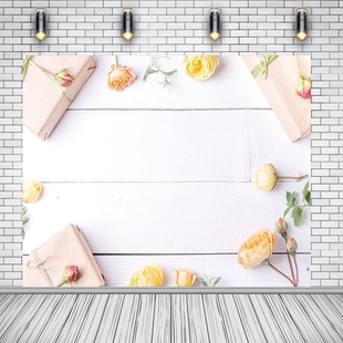 Ktonsdci White Vinyl Wood Backdrop Board Wall Planks Flower