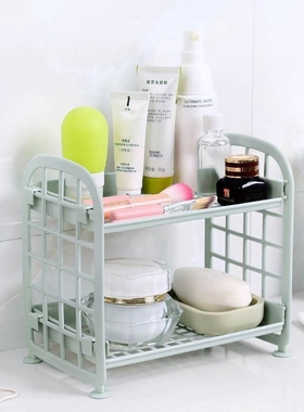 Double plastic wash gargle to arrange dormitory mini shelf