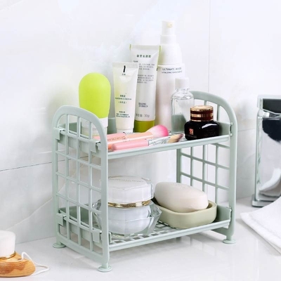 Double plastic wash gargle to arrange dormitory mini shelf