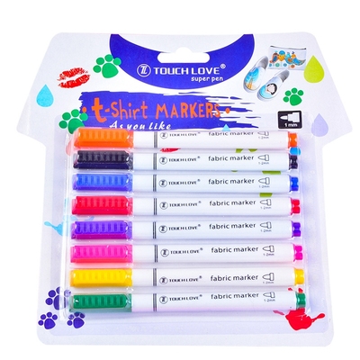 8 Pcs/Set Clothes Textile Marker Fabric Paint Pen DIY Crafts