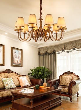 Luxury chandelier living room lamp wrought iron itation copp