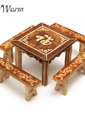 New Arrival Dollhouse Miniature Furniture Wooden Mini Dining