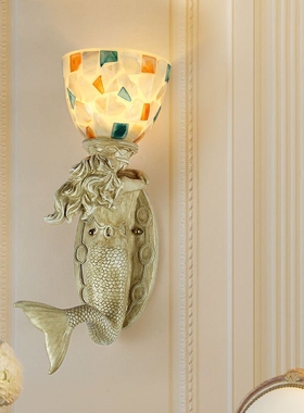 Mediterranean Style Wall Lamp Bedroom Bedside Lamp Corridor